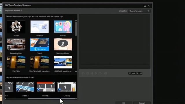 PowerDirector 24...- Комбинируйте шаблоны с помощью программы создания слайд-шоу в PowerDirector