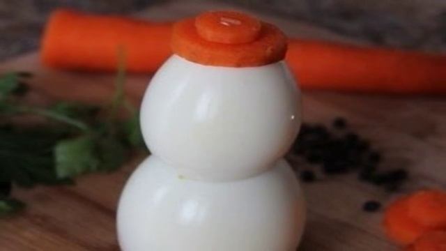 Новогодняя закуска Снеговик