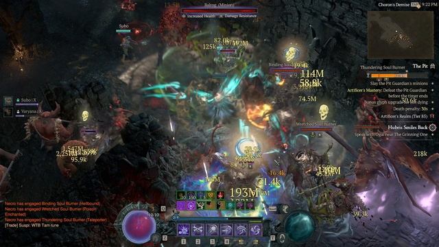 Diablo IV: Некромант: 220-й парагон 2 ППЛ с Братом выносим всё подряд