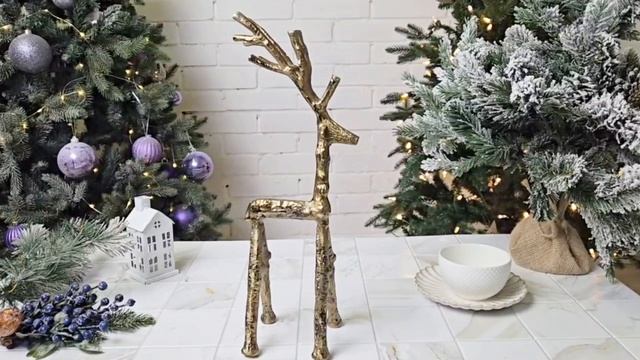 Декоративная фигура ОЛЕНЬ ГРАППОЛО, металл, золотой, 24 см, 1137451