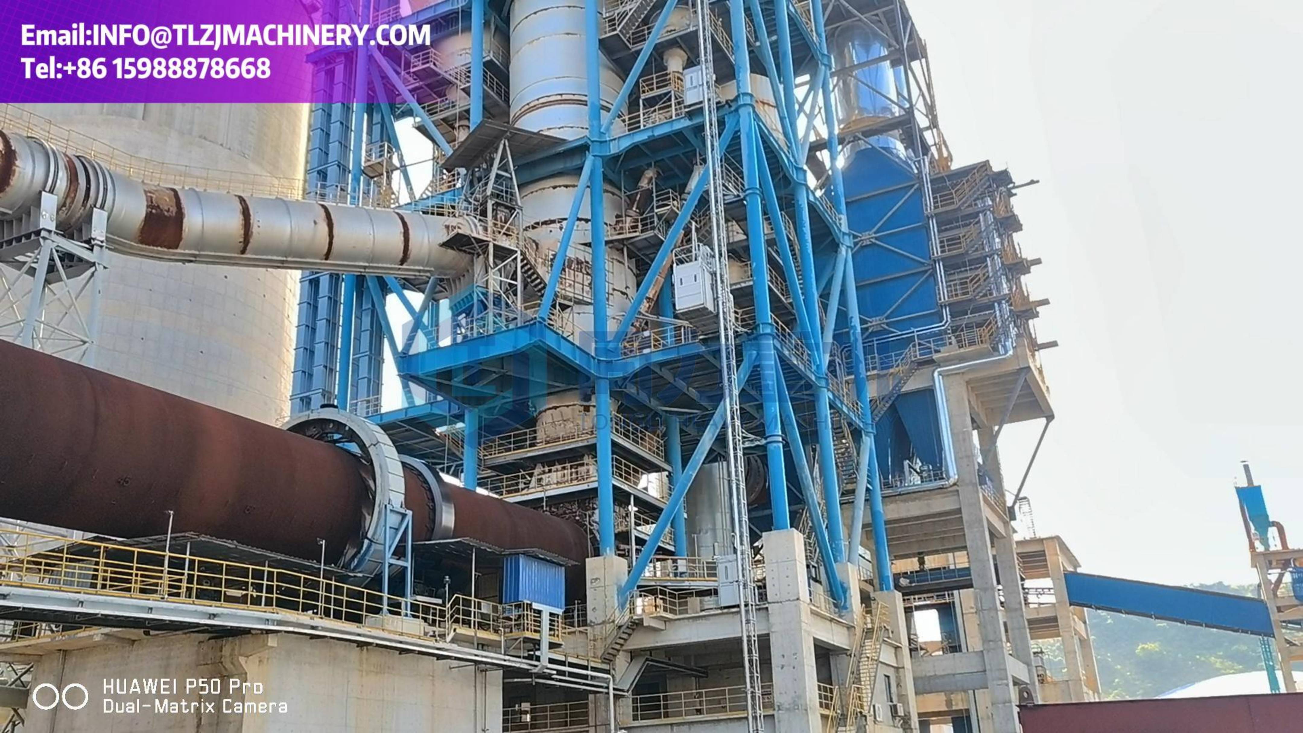 Видеообзор линии по производству цемента производительностью 5000 тонн в сутки: запуск вращающейся п
