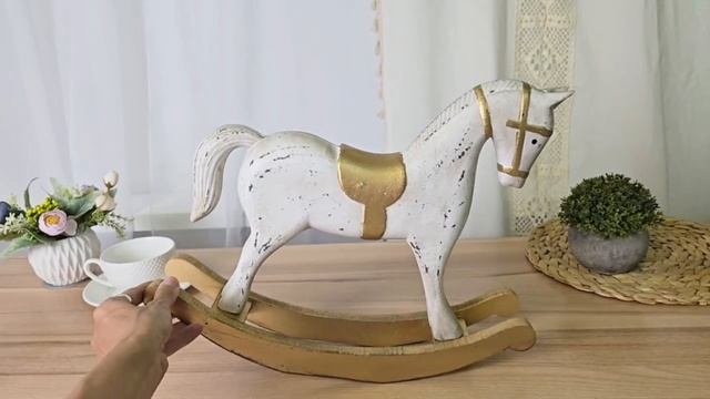 Декоративная фигура ЛОШАДКА-КАЧАЛКА БЬЯНКО, дерево, 40х30 см, 1048866