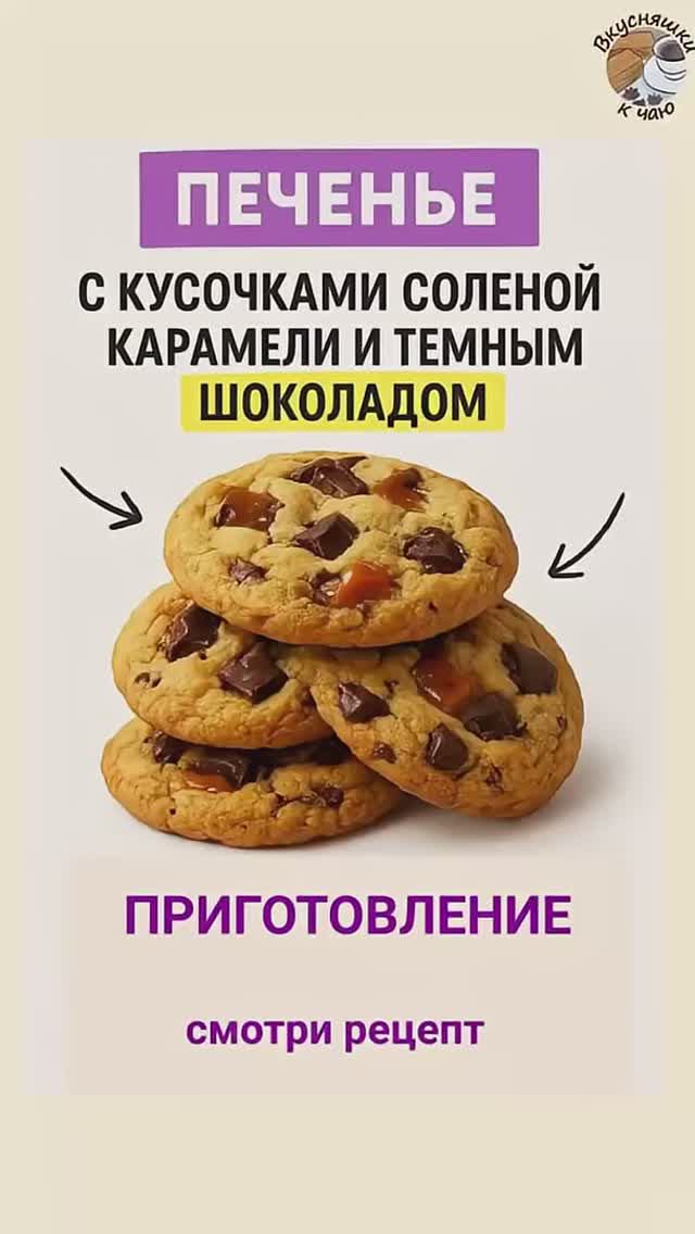 Печенье с соленой карамелью и темным шоколадом