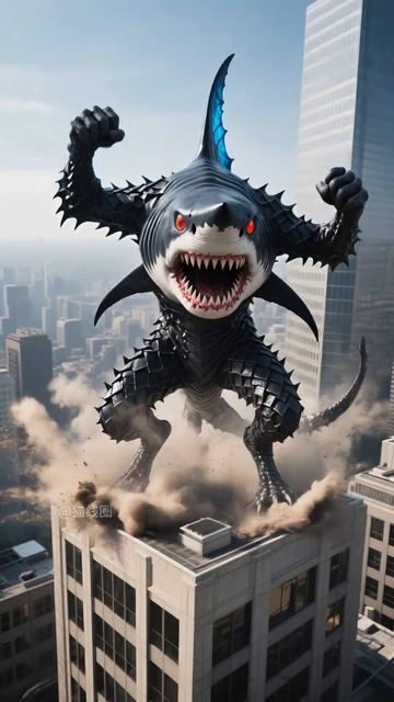 Оранжевый кот защищает свою жену и детей и сражается с монстрами