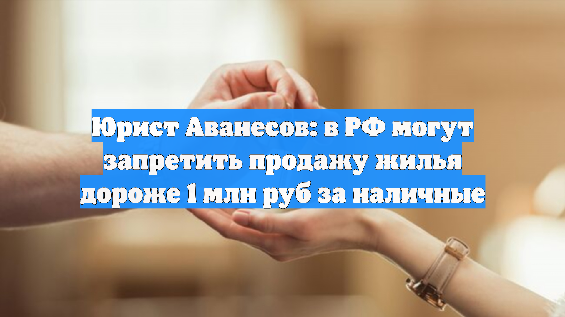 Юрист Аванесов: в РФ могут запретить продажу жилья дороже 1 млн руб за наличные