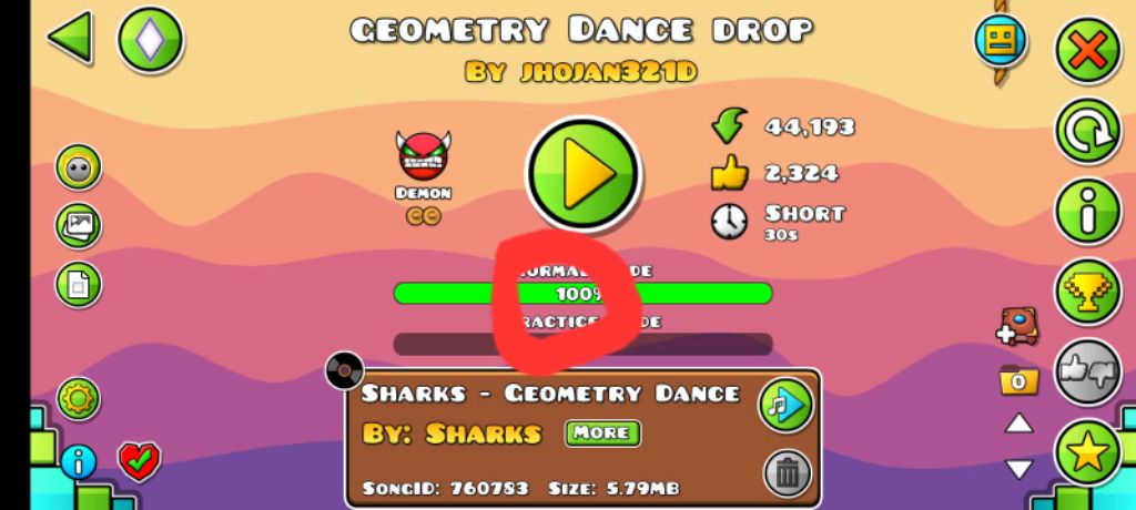 мой первый опыт Стрима,прохожу демон в Geometry Dash