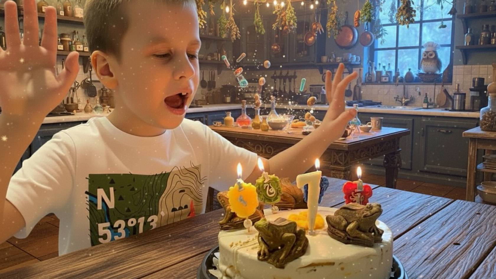 День рождения 7 лет! Распаковка шоколадных лягушек из Гарри Поттера с волшебными карточками.