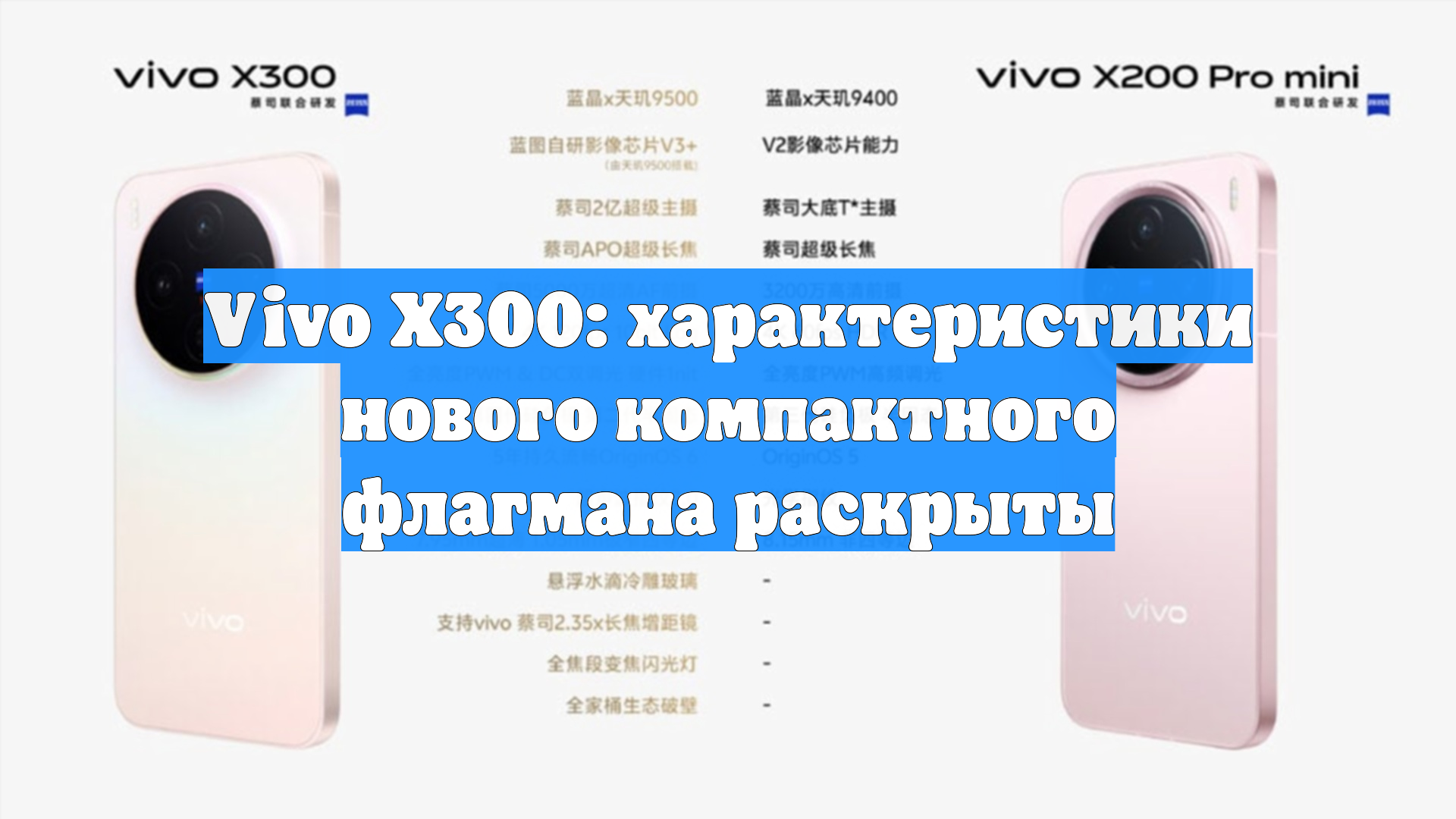 Vivo X300: характеристики нового компактного флагмана раскрыты