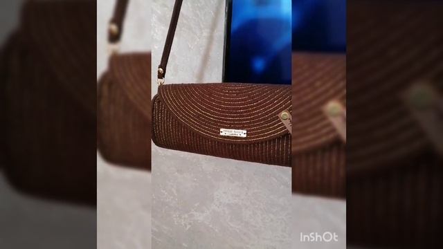 Клатч из хлопкового шнура  с золотой нитью