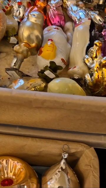 Прекрасные винтажные елочные игрушки на антикварном маркете. Полный обзор на канале #винтаж #обзор