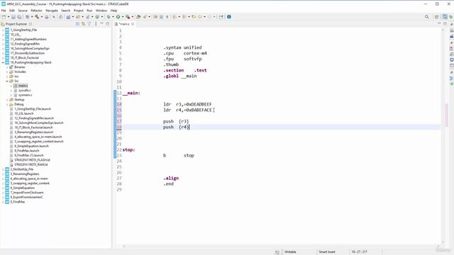 Section 8- Stack Instructions, Lecture 67- Programming -  Pushing And Popping A Stack