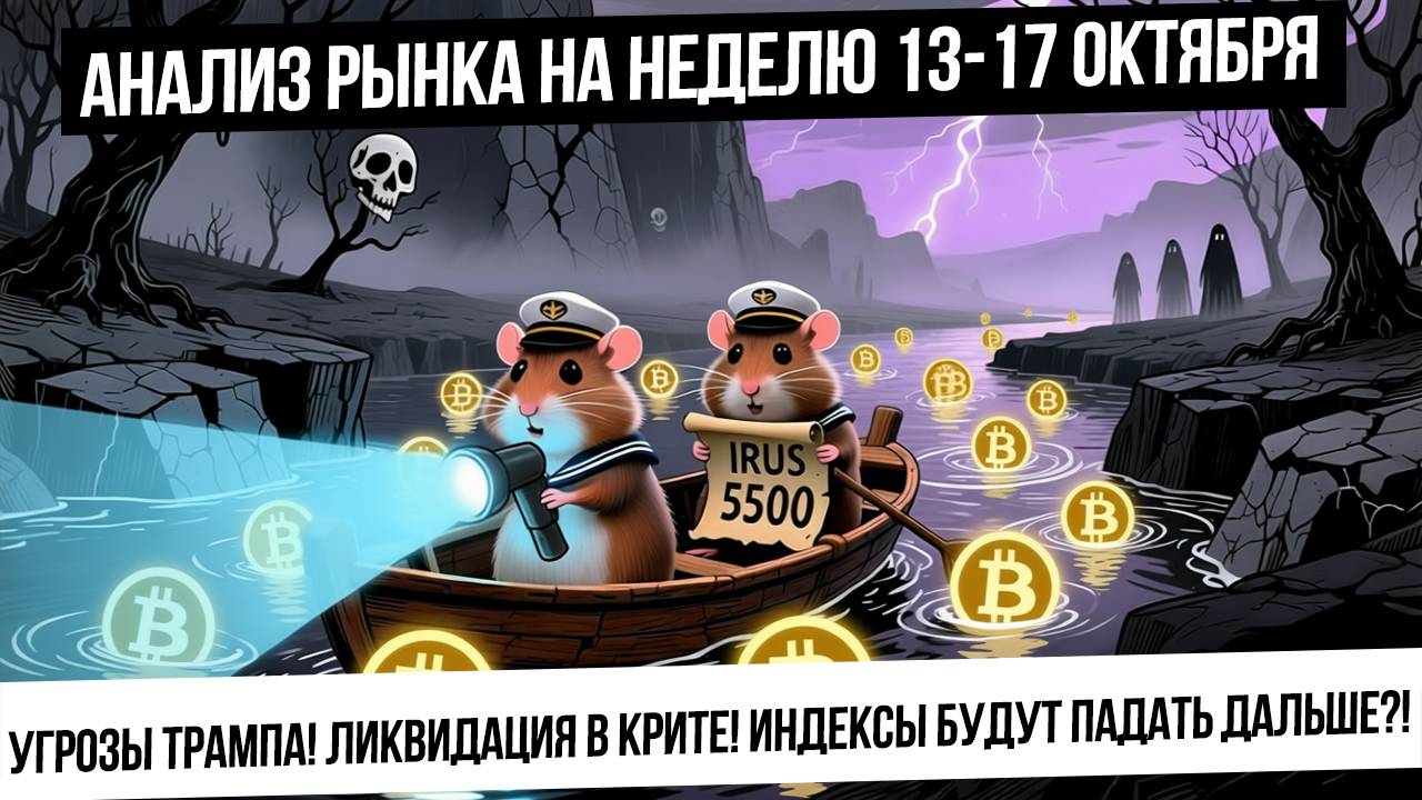 Анализ рынка на неделю 13-17 октября. Ликвидация в крипте! Падение индексов! Наш рынок устоял?!