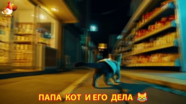 Папа Кот и его повседневные дела и заботы по воспитанию ребенка Котенка 😹 Юмор 😂 выпуск (12)