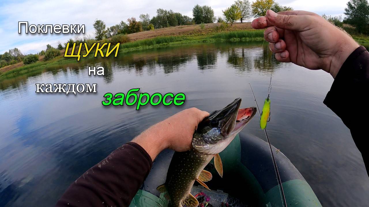 Отличная рыбалка на щуку в конце сентября. Поймал более 35 щук за утро. Часть 2