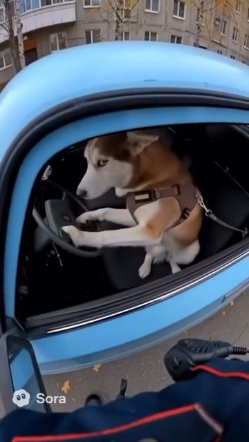 Собаку остановили ДПС 😂😂😂