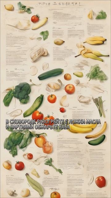 Тёплый салат из кабачков с гренками и яркой заправкой