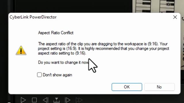 PowerDirector 21..- Добавление и поворот видео в формате 9x16 в проекте размером 16x9
