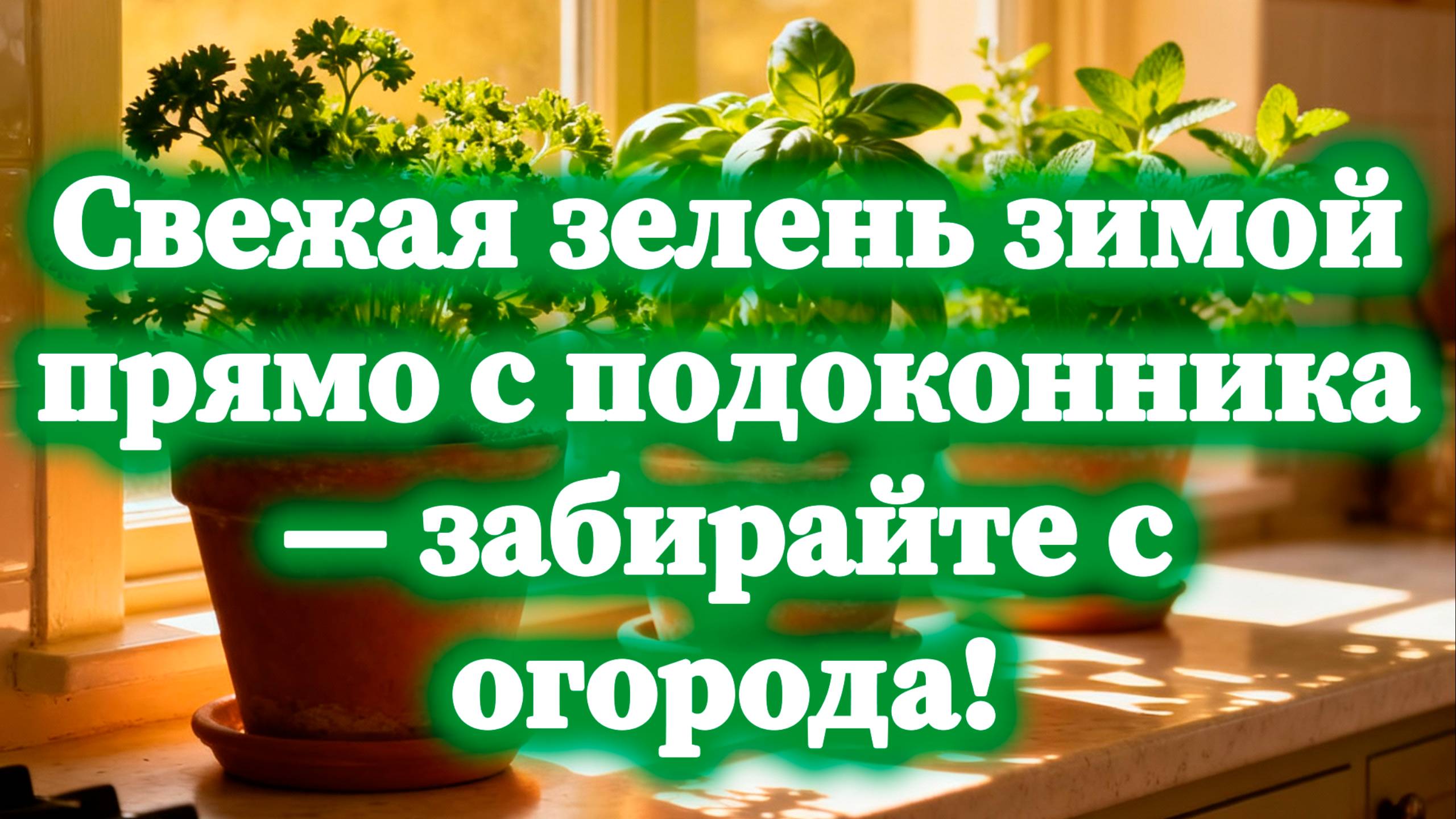 Свежая зелень зимой прямо с подоконника — забирайте с огорода!