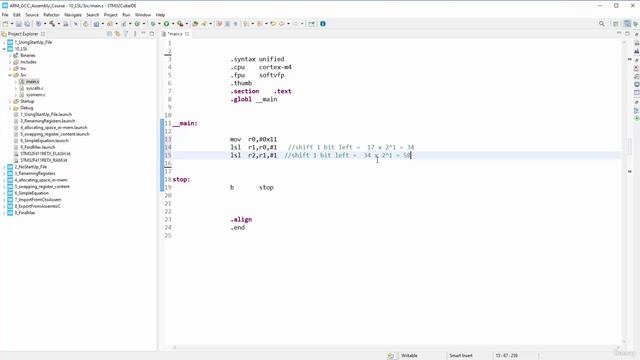 Section 6- Arithmetic And Logic Instructions, Lecture 52- Programming -  Experimenting With The LSL