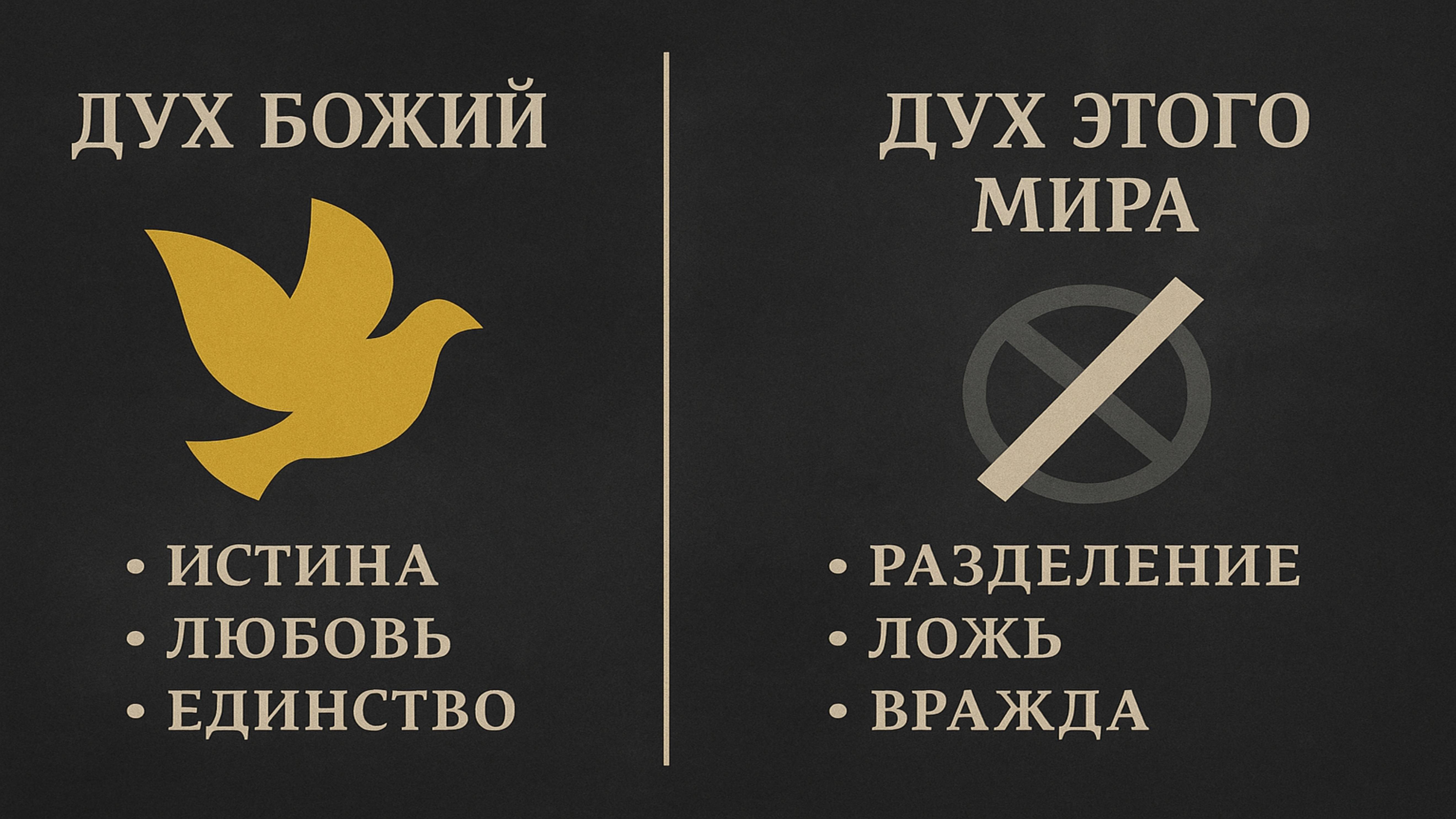 Есть два вида духа – Божий и дух этого мира