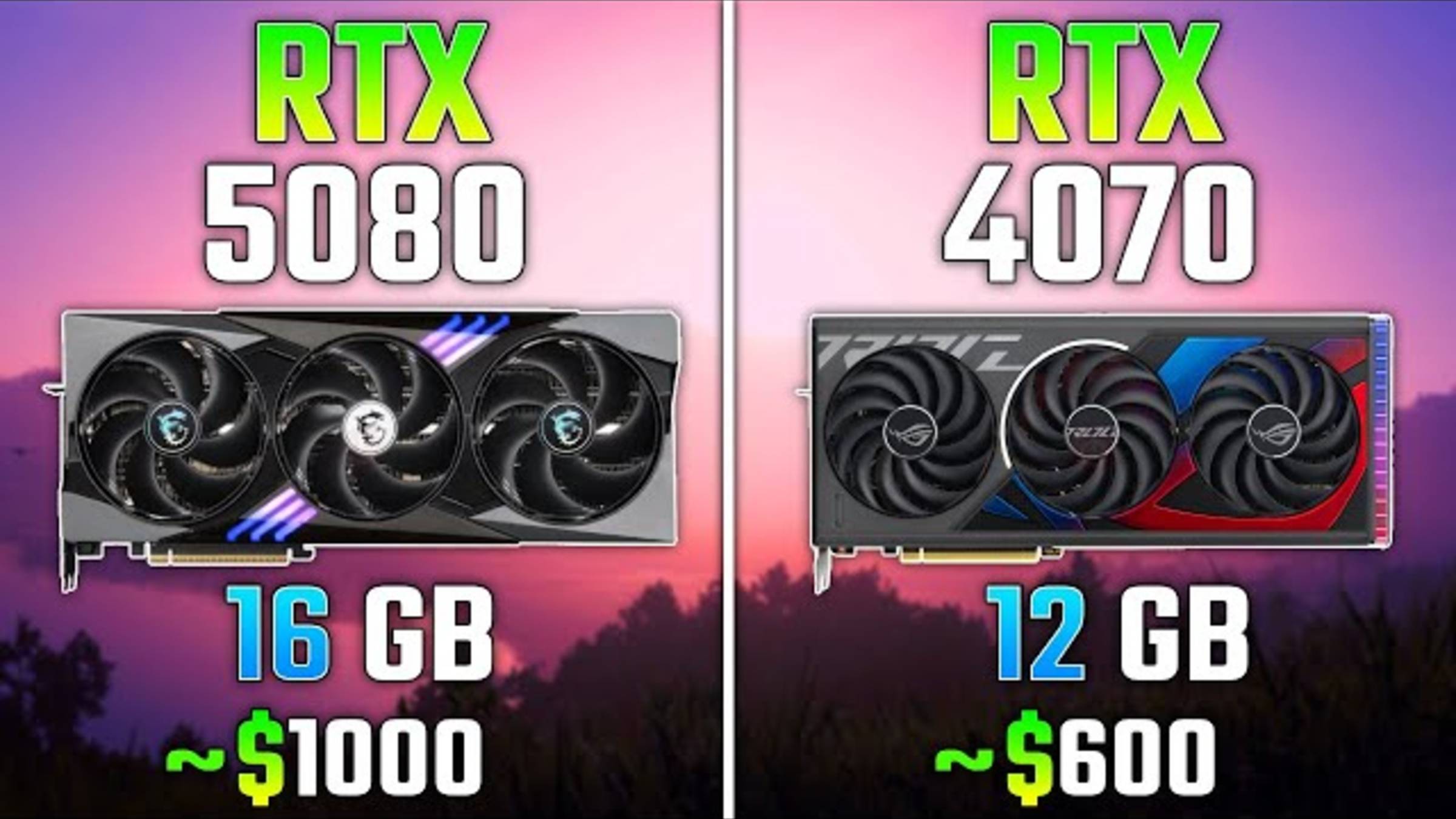 RTX 5080 vs RTX 4070  Test in 7 Games 2160p Ultra Benchmarks