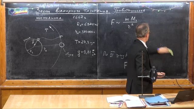 060. Урок 60. Закон всемирного тяготения. Гравитационная постоянная
