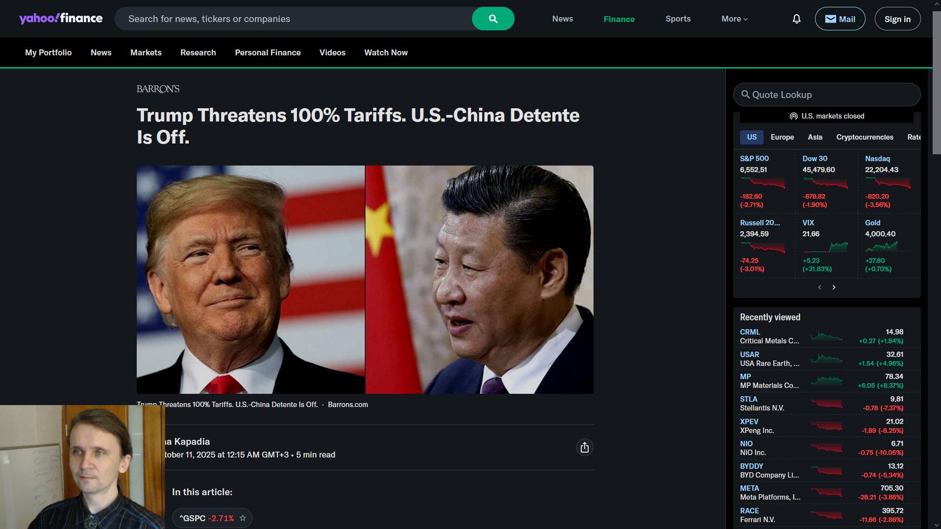 Новый виток торговой войны между США и Китаем. Дональд пообещал 100% тарифы