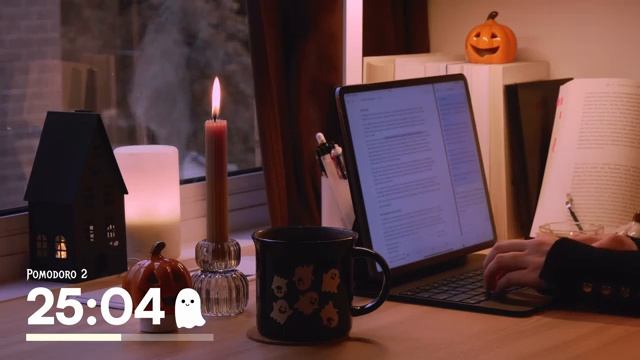 autumn halloween study with me