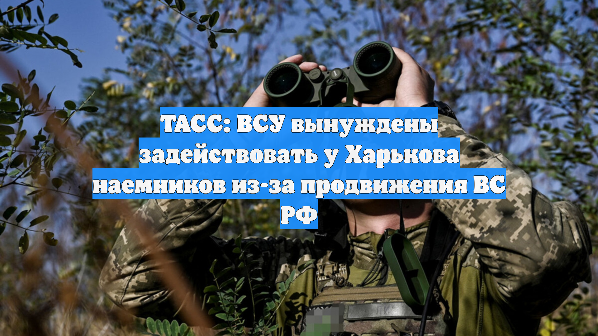 ТАСС: ВСУ вынуждены задействовать у Харькова наемников из-за продвижения ВС РФ