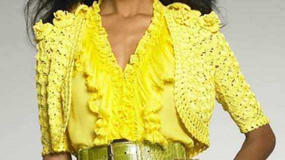 Желтый жакет крючком от  Oscar De La Renta..... из Испании...