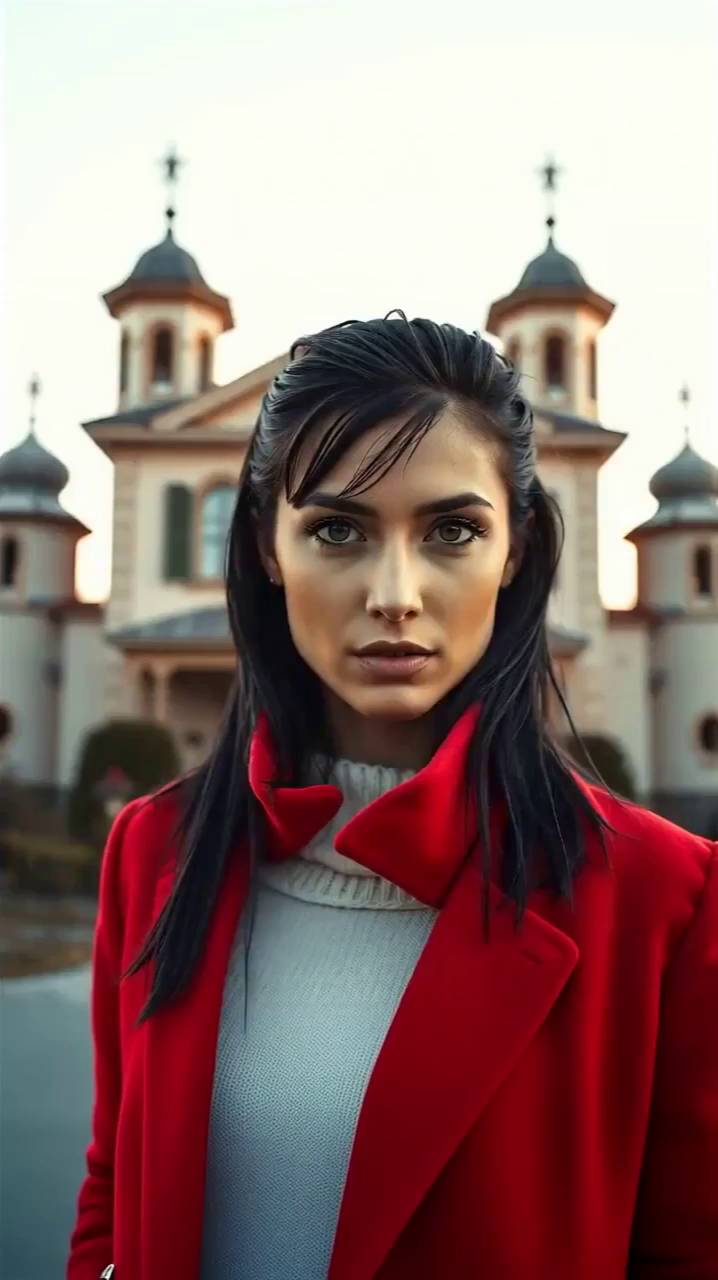 Сгенерированное вертикальное видео. Виртуальная женщина