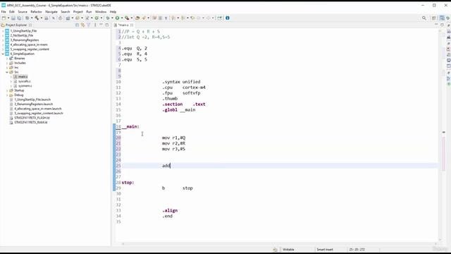 Section 5- Dealing With Constants And Literals, Lecture 34- Programming - Solving A Simple Equation