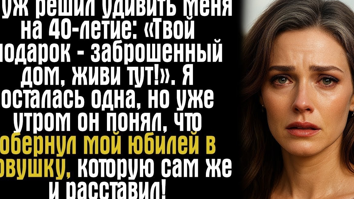 Муж решил удивить меня на 40-летие- «Твой подарок — заброшенный дом, живи тут!». Я осталась одна...