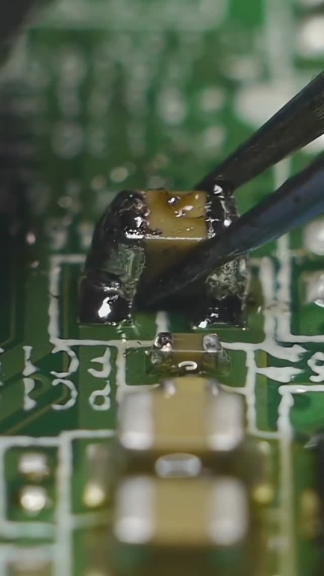 Паяю конденсатор #repair #electronics #soldering