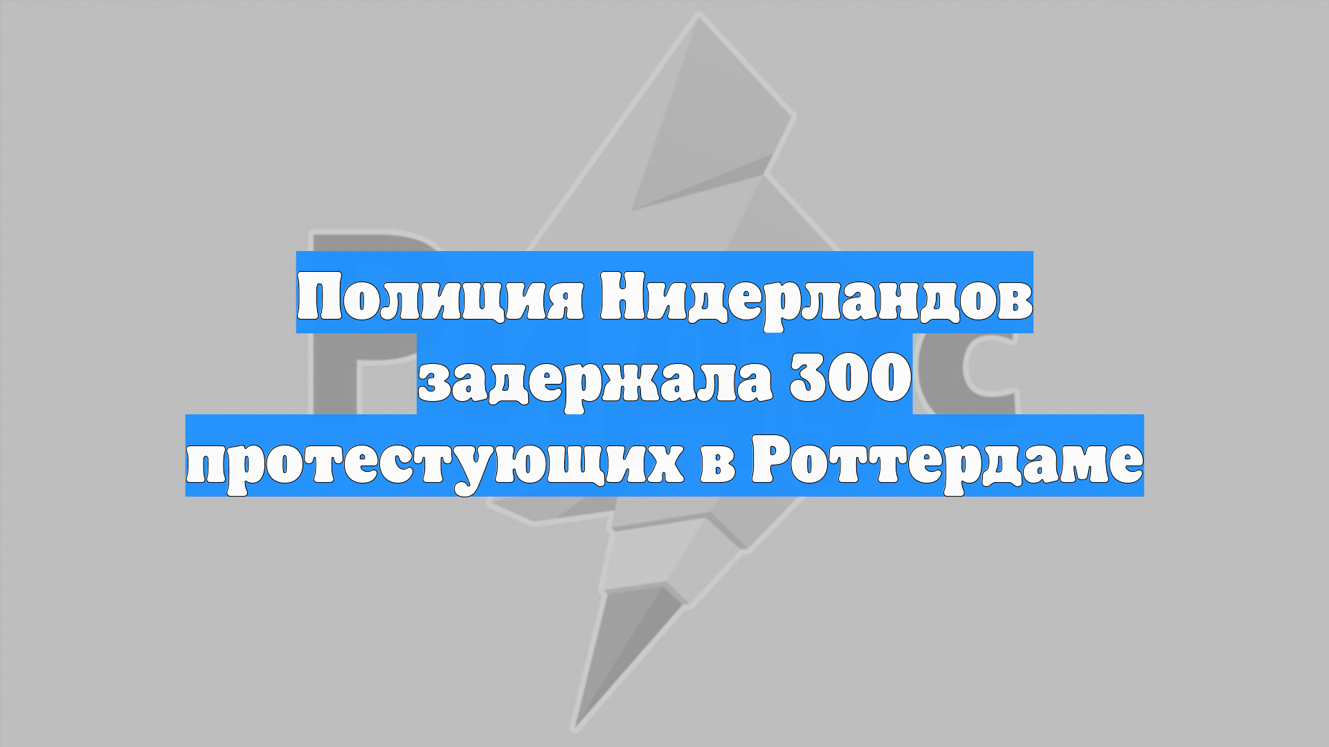 Полиция Нидерландов задержала 300 протестующих в Роттердаме