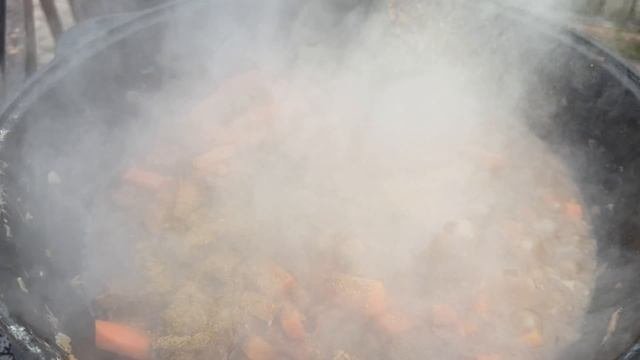 Плов из лося в казане