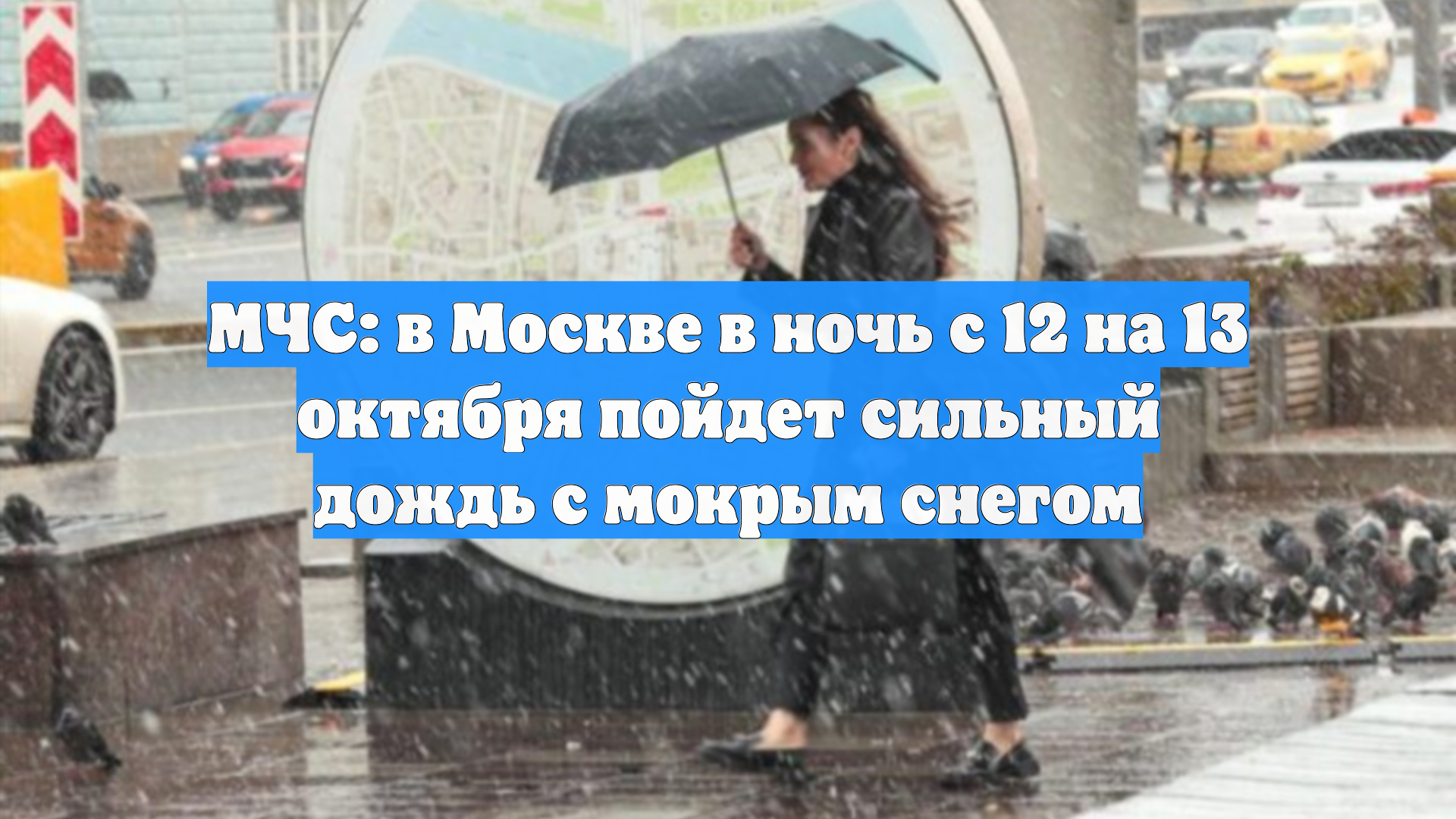 МЧС: в Москве в ночь с 12 на 13 октября пойдет сильный дождь с мокрым снегом