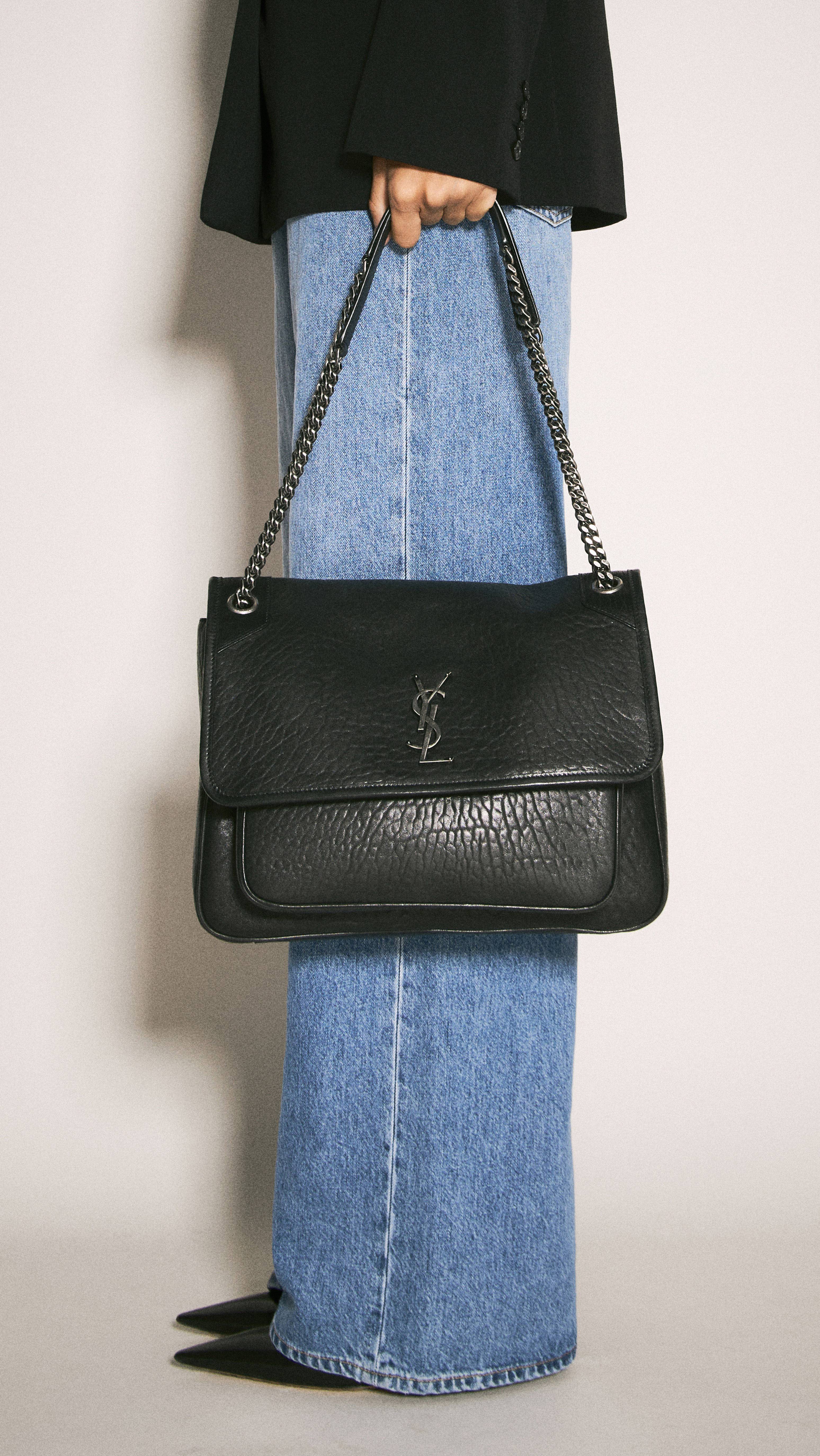 Сумка женская SAINT LAURENT Niki Large Bag in Grained Lambskin Black   обзор распаковка unboxing.