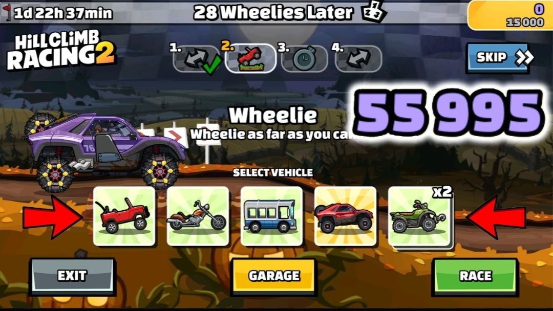 Hill Climb Racing 2 - 55995 points in 28 WHEELIE LATER Team Event