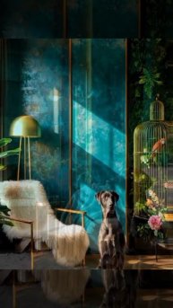 ДИЗАЙН. Фрагменты интерьера в "малахитовых тонах".