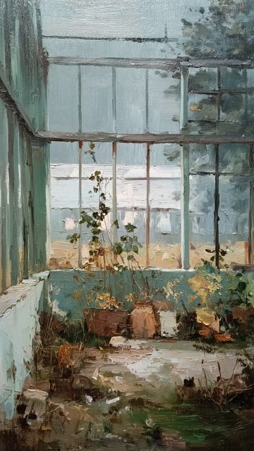 Заброшенная теплица (картина #936) / Арт-студия Нормова