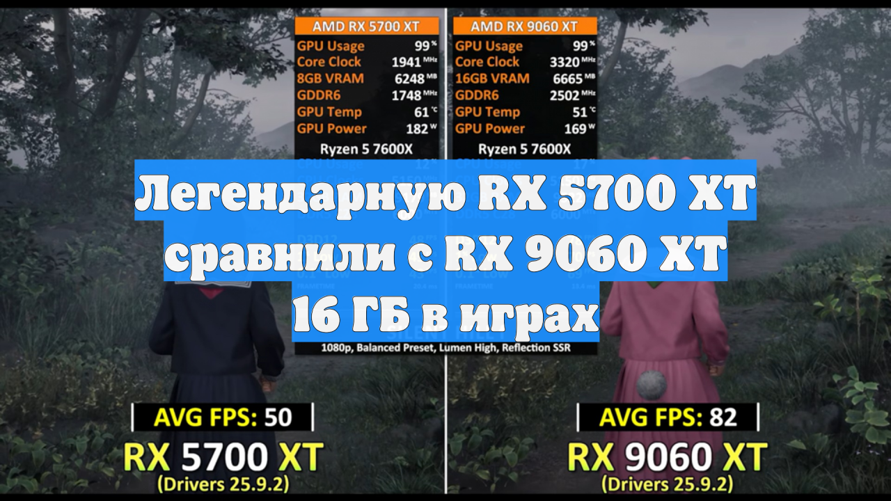 Легендарную RX 5700 XT сравнили с RX 9060 XT 16 ГБ в играх