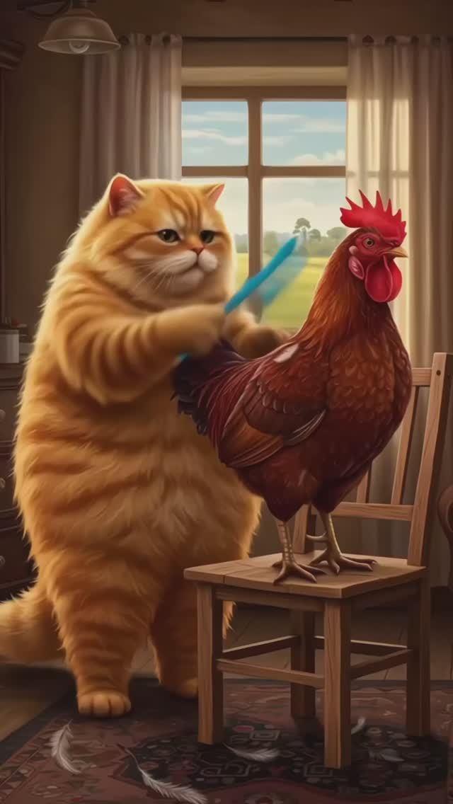Кот опять кого-то съел!
