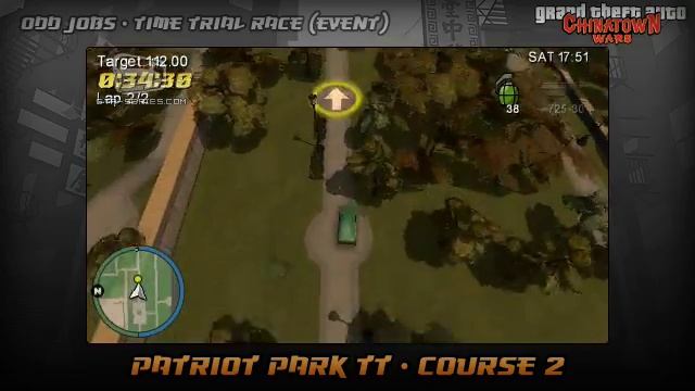 GTA Chinatown Wars - Walkthrough - Time Trial Race - Patriot Park TT - Course #2