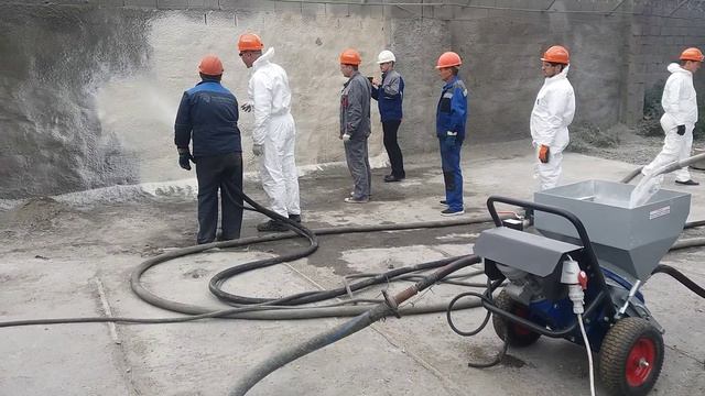 Использование торкрет-установки АС-1 TORNADO. Смесь MasterSeal 345