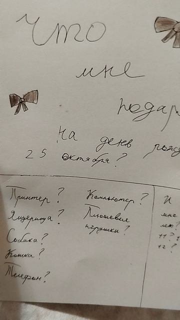 что мне подарют на др?