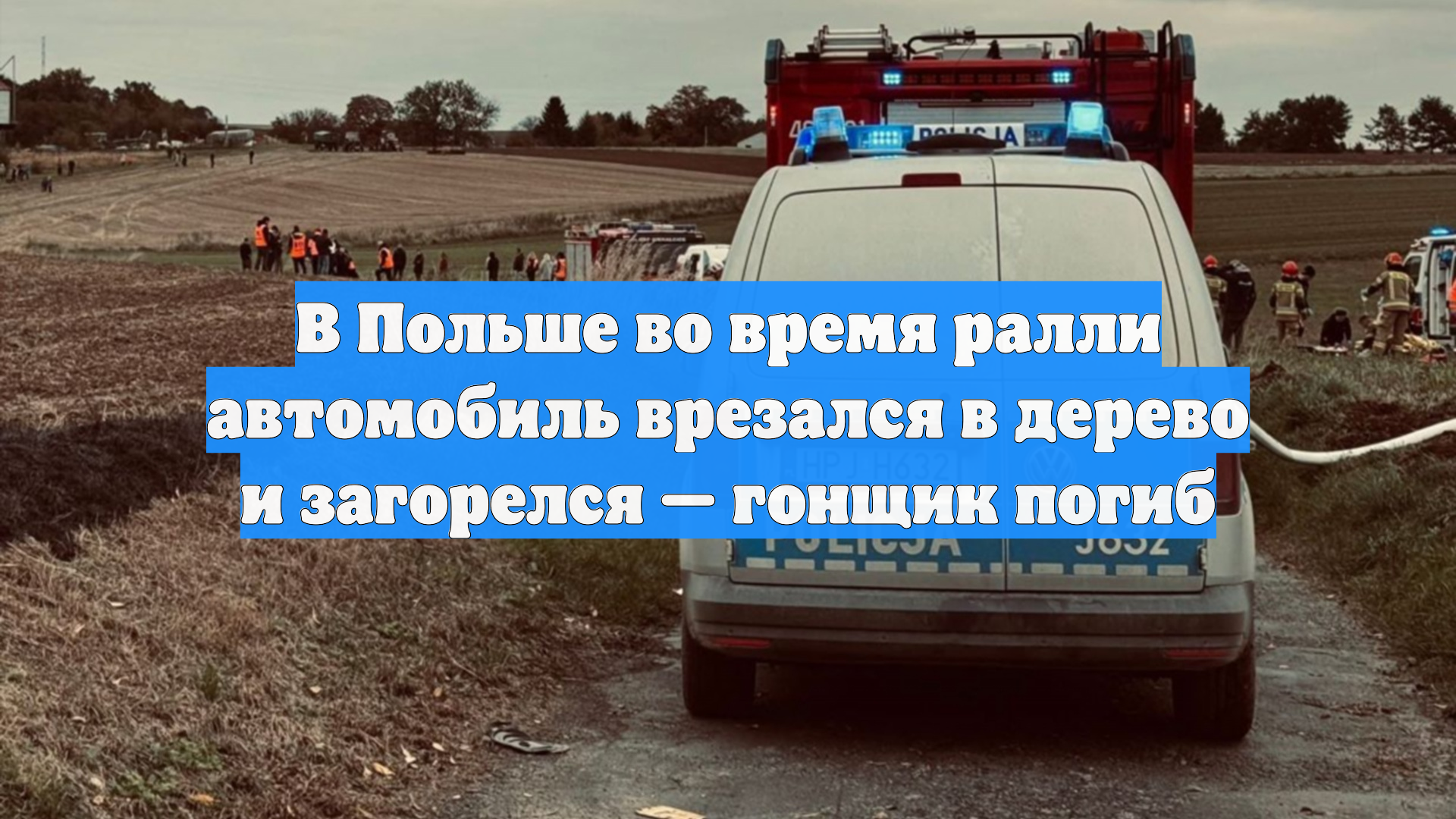 В Польше во время ралли автомобиль врезался в дерево и загорелся — гонщик погиб