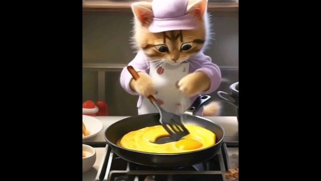 Котик готовит