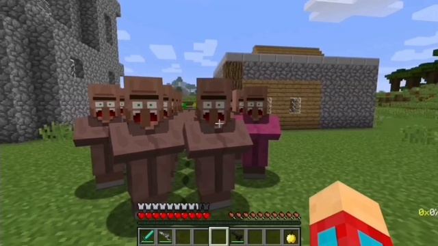 Я защитил всех жителей от зомби. Компот Minecraft.