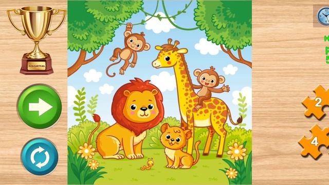 Развивающий мультфильм для детей Пазлы - животные  Самый познавательный мультик для малышей - Весё